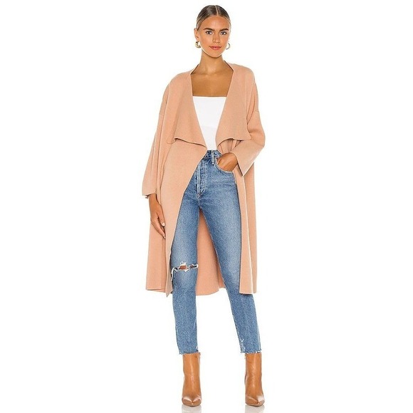 Sndys Jackets & Blazers - SNDYS X Revolve Tia Cardi Jacket S Camel Tan Open Long Sweater Trench Minimalist